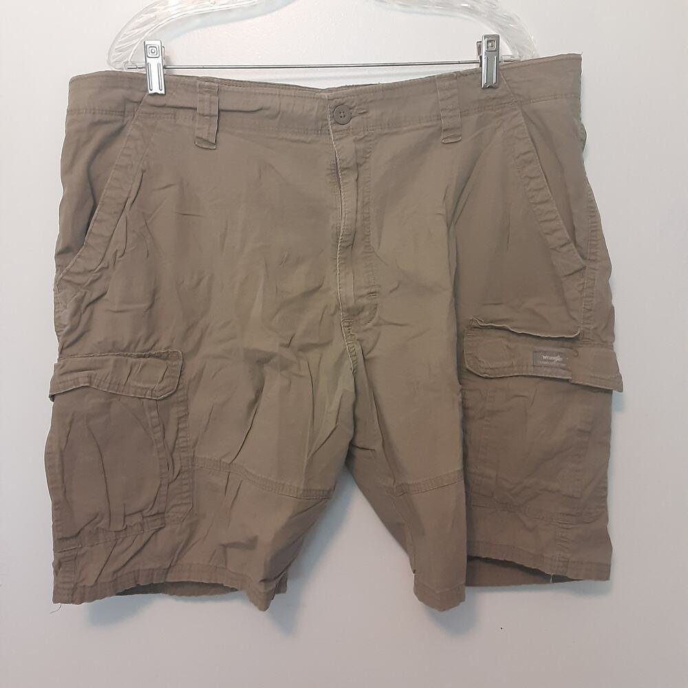 Wrangler Cargo Shorts Mens Size 40 Brown Stretch Outdoor Tactical Ripstop